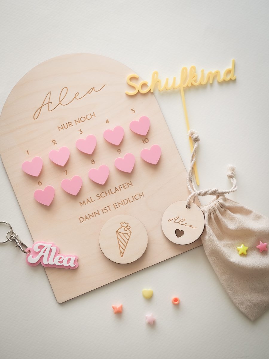 Countdown Tafel mit Klett personalisiert – Bild 3