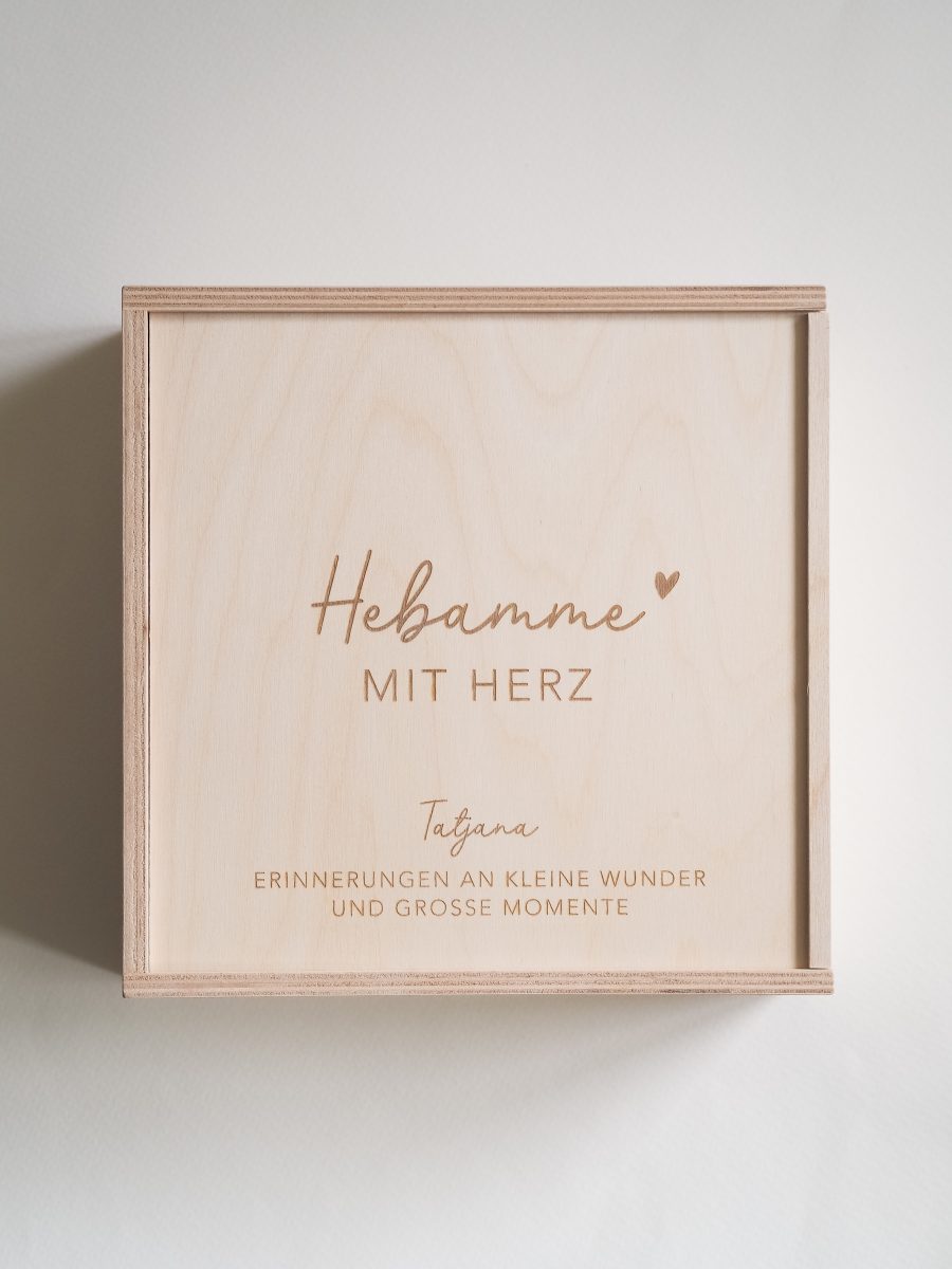 Erinnerungsbox Hebamme personalisiert - Größe M