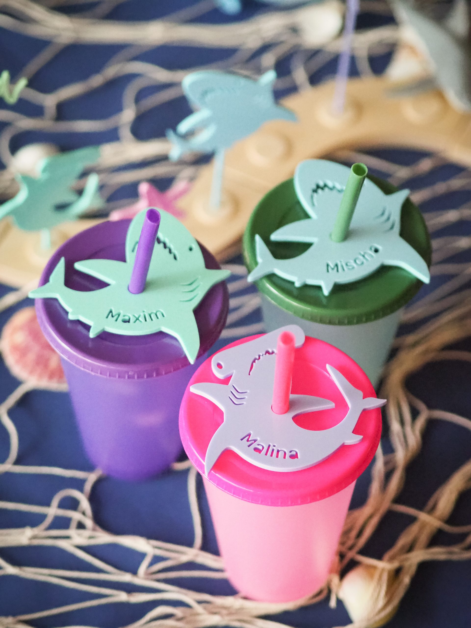 Glasmarkierer Hai personalisiert - Acrylglas