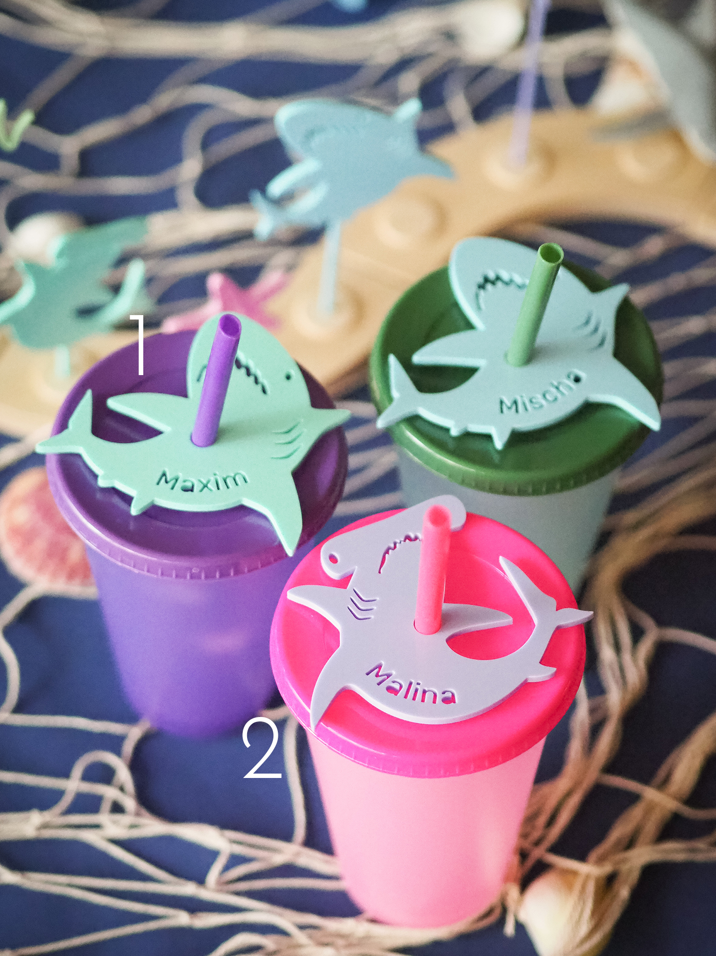 Glasmarkierer Hai personalisiert - Acrylglas – Bild 2