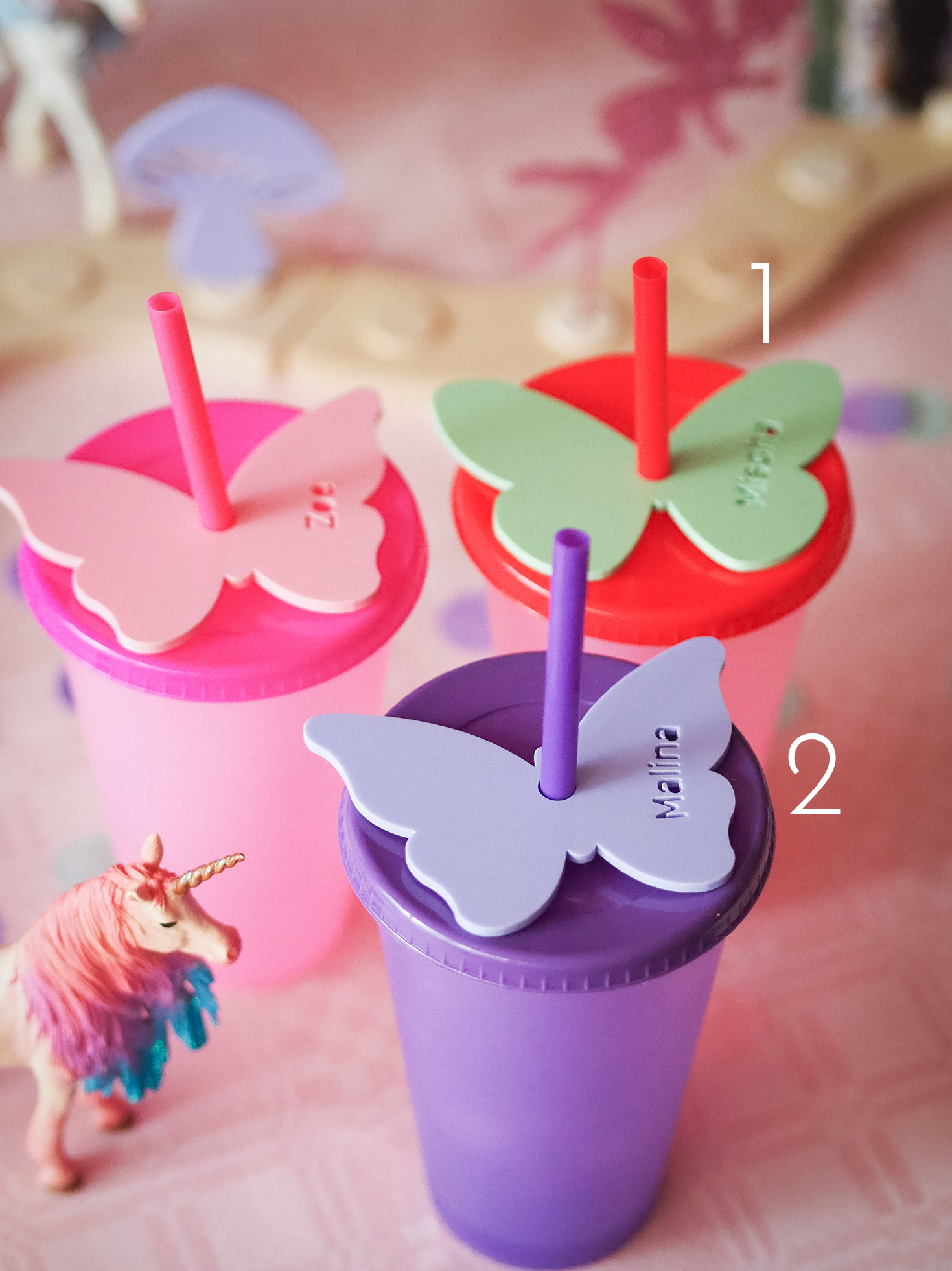 Glasmarkierer Schmetterling personalisiert - Acrylglas – Bild 2